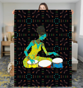 Flower Fields Sherpa Blanket with colorful floral patterns.